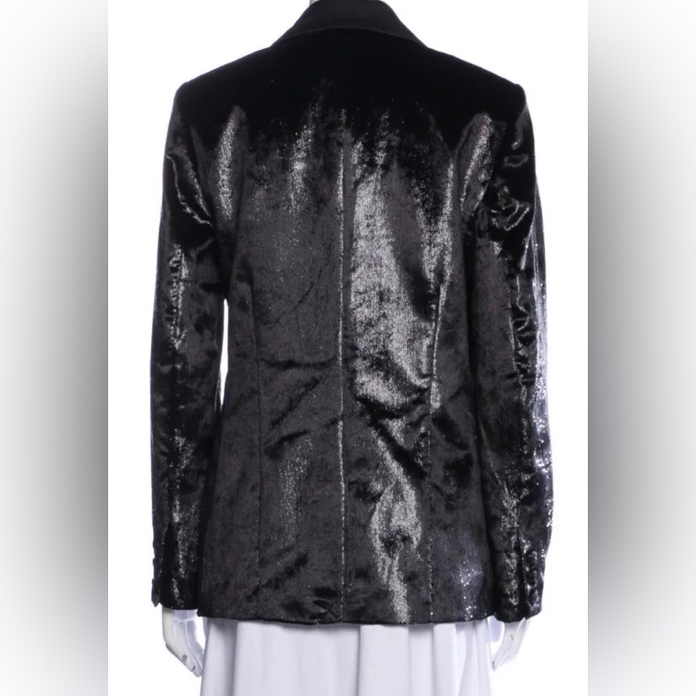 Frame Metallic Satin Single Button Blazer Tuxedo … - image 5